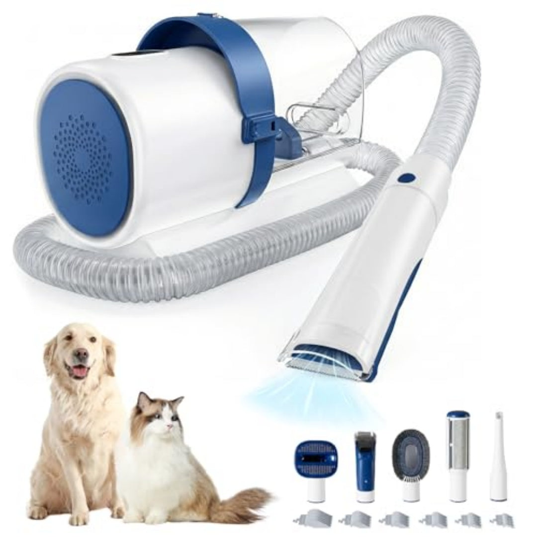 Professional Cordless Dog Grooming Kit – Low-Noise Clippers with Vacuum, 5 Tools & 2.5L Cup