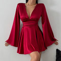 Kelsey Satin Flare Dress