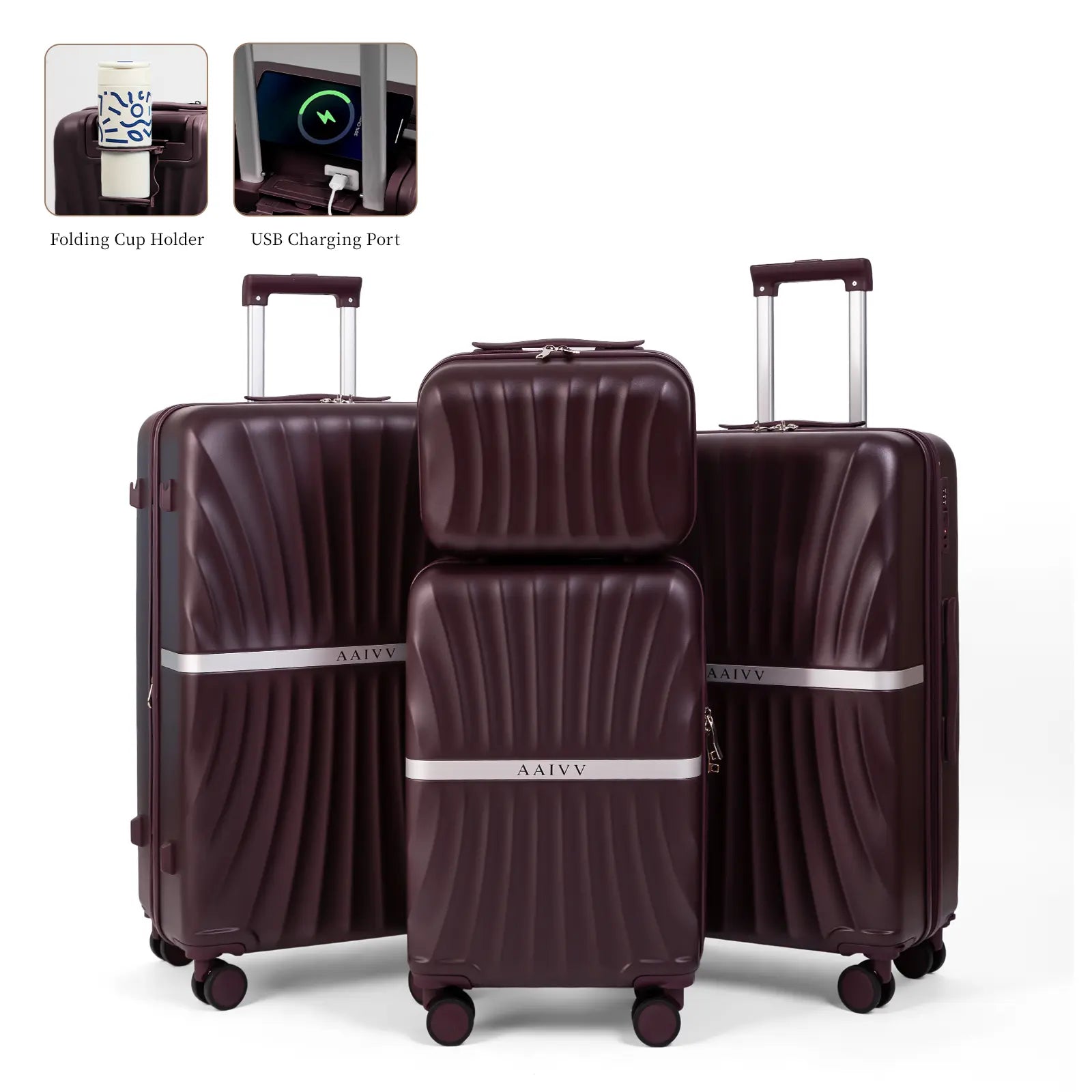 4 Piece Expandable Hardshell Luggage Set with TSA Lock & Spinner Wheels